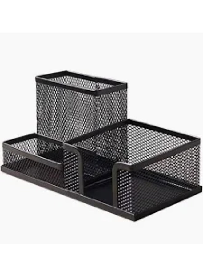 Desk Organizer Pen Holder Metal Black